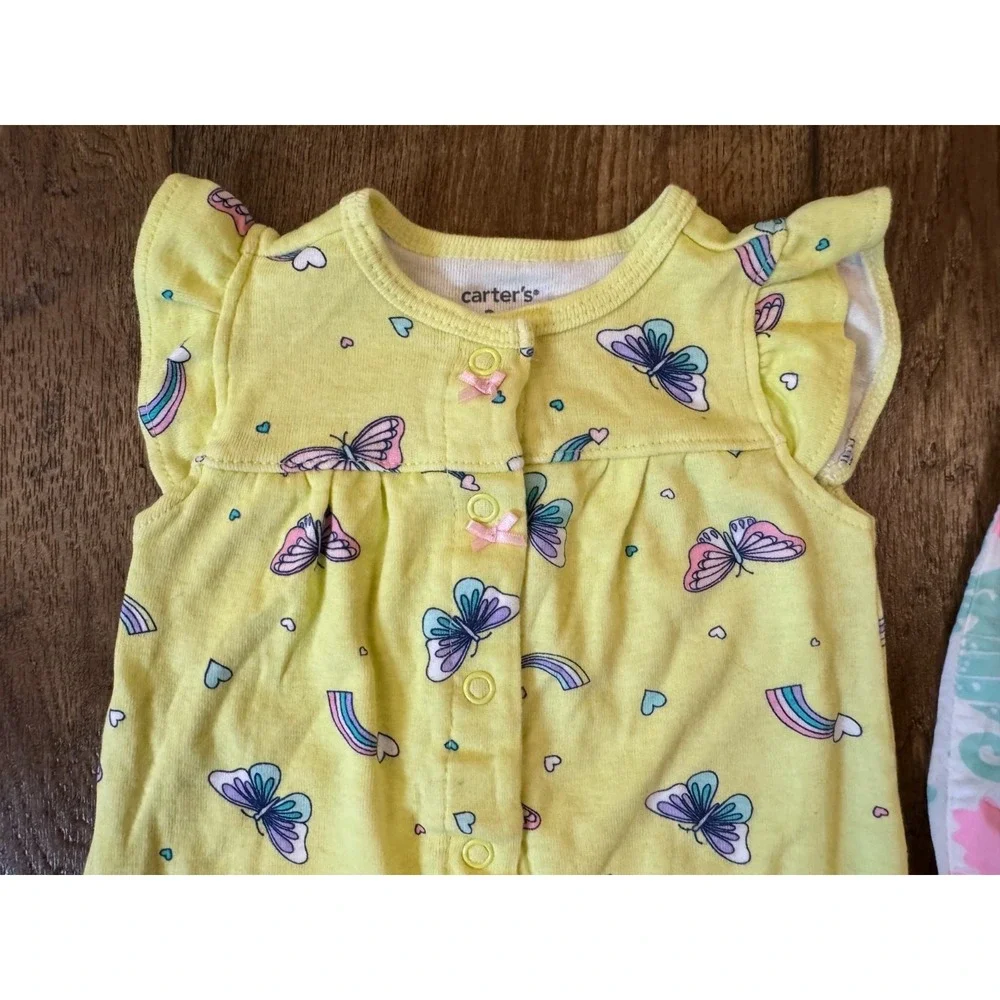 Baby Girl Summer 0/3 Months 1 Piece Outfits Lot Bundle Rompers Carter's Seahorse